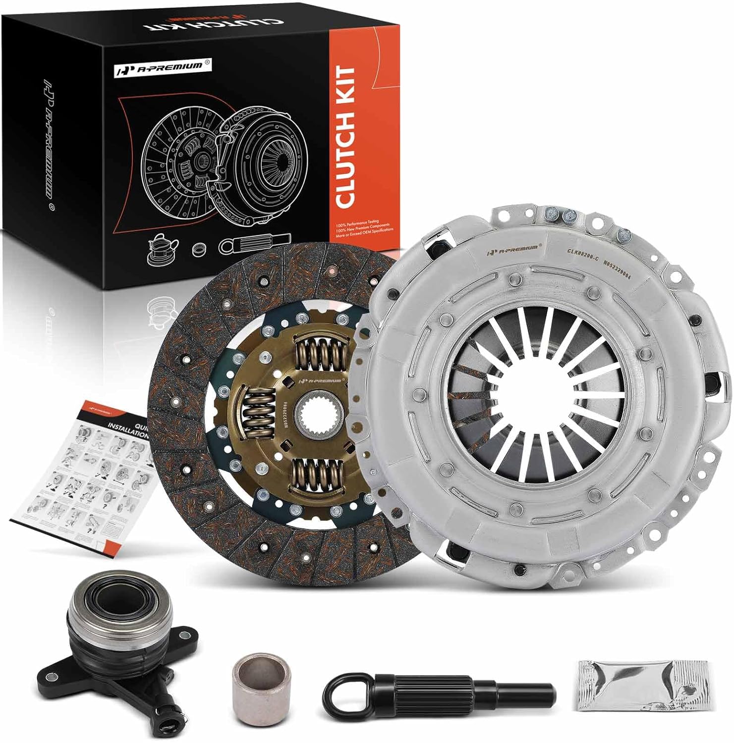 A-Premium Transmission Clutch Kit with Clutch Slave Cylinder Compatible with Infiniti Q60 2014-2015 3.7L, G37 2008-2013 3.7L, G35 2007-2008 3.5L & Nissan 370Z 2009-2017 3.7L, 350Z 2007-2009 3.5L
