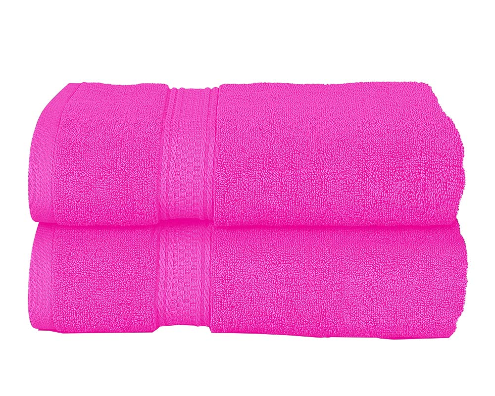 Milosc 2 Pack Bath Sheet 100% Egyptian Cotton 600GSM Hotel Quality Guest Towel Set Super Absorbent Quick Dry Extra Soft Bathroom Bath Sheet Sets (Pink)
