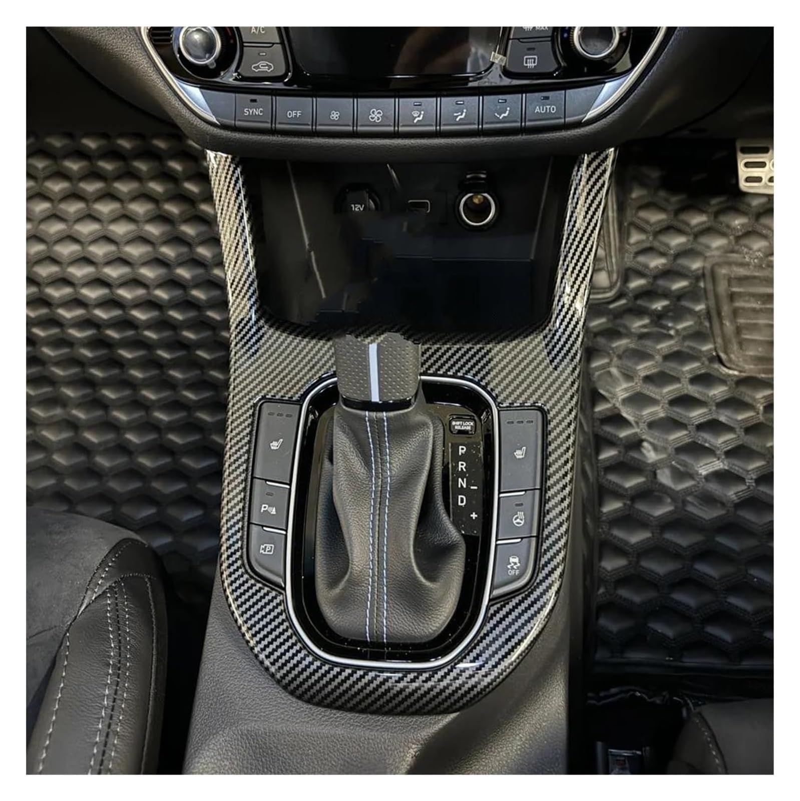 Center Console Trim for Hyundai for I30 N 2020-2022 LHD RHD Automatic Version Central Gear Shift Panel Center Console Cover Trim(Lhd)