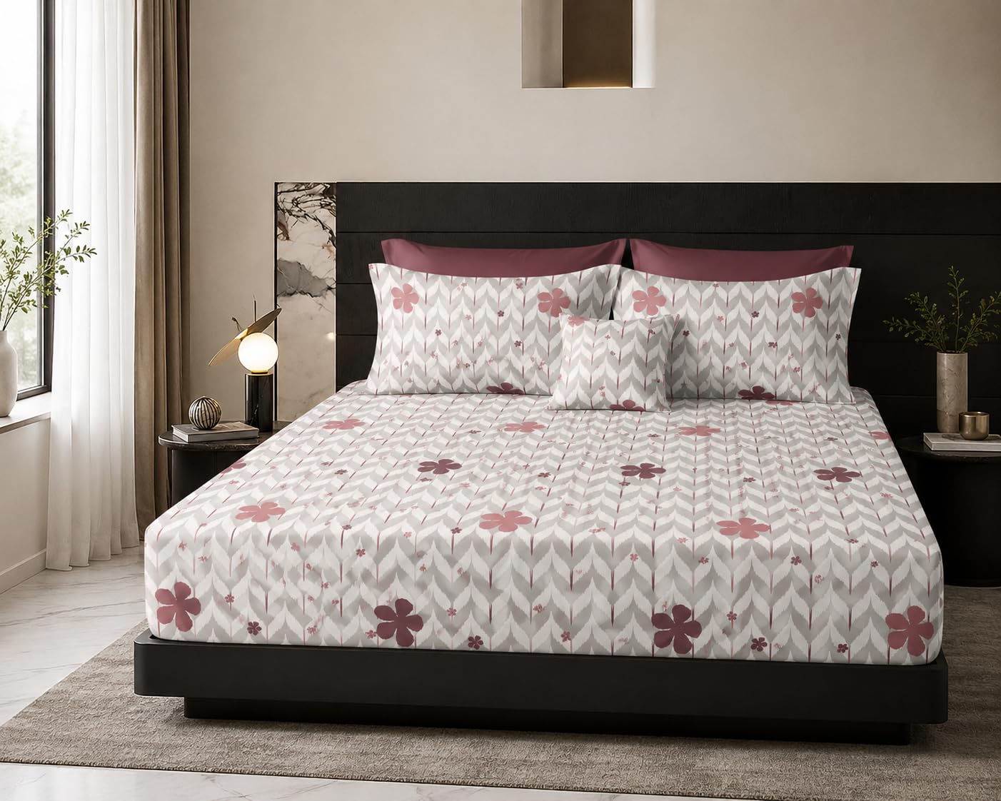 Premium King Size Fitted Microfiber Bedsheet with 2 Pillow Covers - Ultra Soft Double Bed Sheet, 72X78X10, Wrinkle & Fade Resistant, Fits Up to 8 Inch Mattress (Gray)-image-41