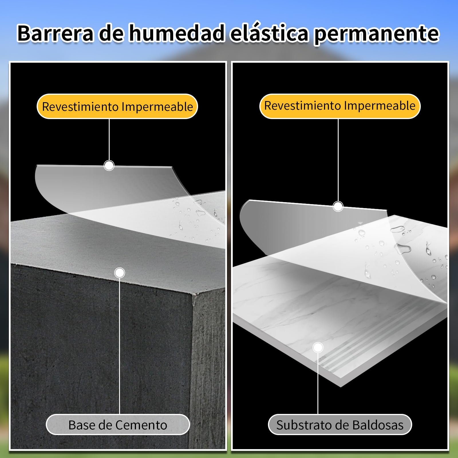 1KG Waterproof Coating Transparent,Membrane d'Étanchéité Waterstop,Joint Etancheite pour l'intérieur et l'extérieur,Agent Imperméable Invisible pour Terrasse,Facade,Toiture et Bain