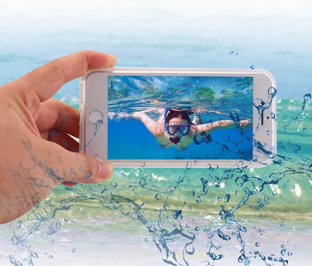 LONTECT for iPhone 8 Waterproof Case,iPhone 7 Waterproof Case Clear Slim Underwater 360 Full Body Protective Case Dust Proof Snowproof Shockproof Cover for Apple iPhone 8/iPhone 7 - Clear