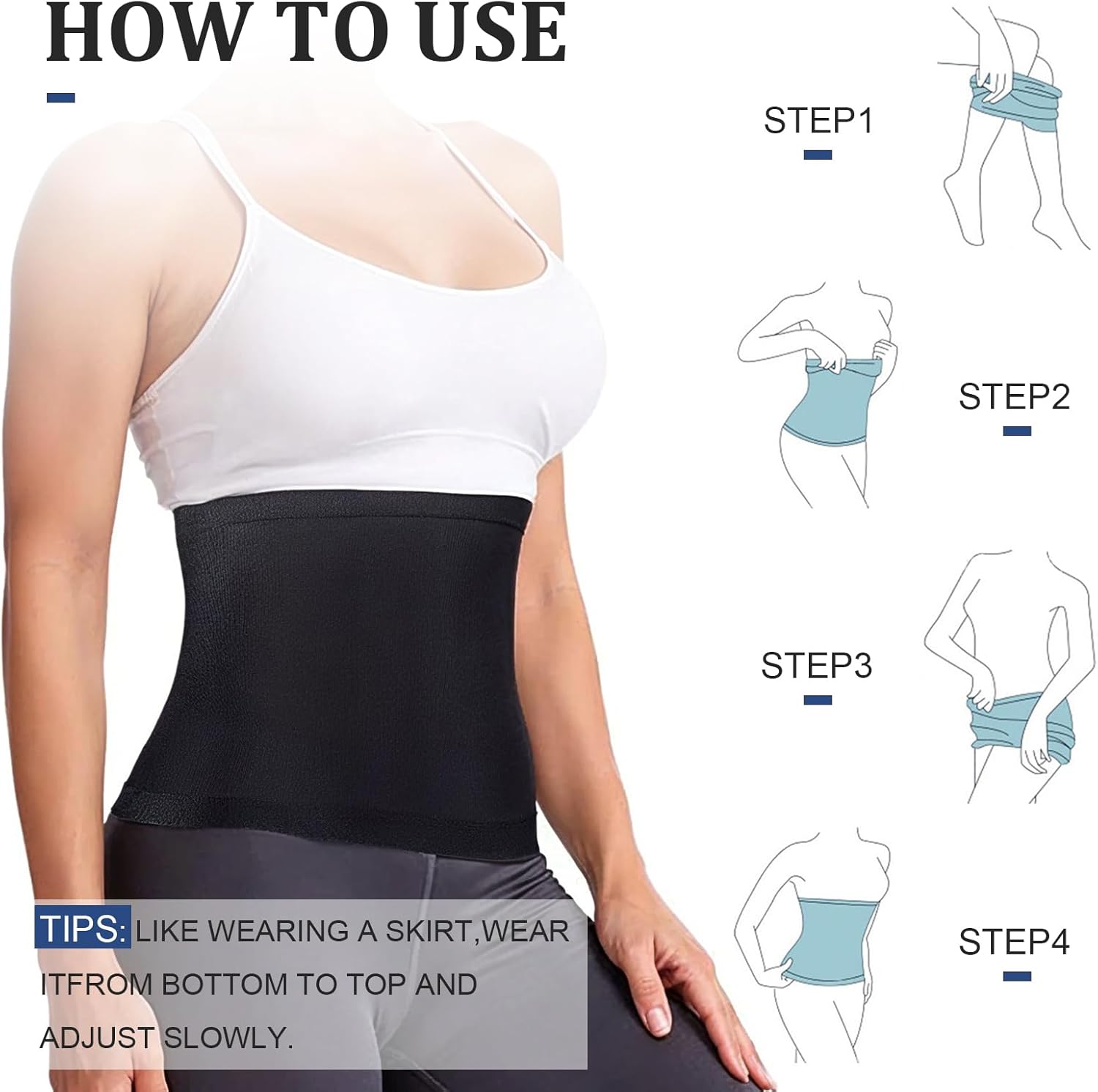 Waist Trimmer for Women, Sweat Sauna Belt Band, Waist Cincher, Sauna Slimming Belt - Image 4