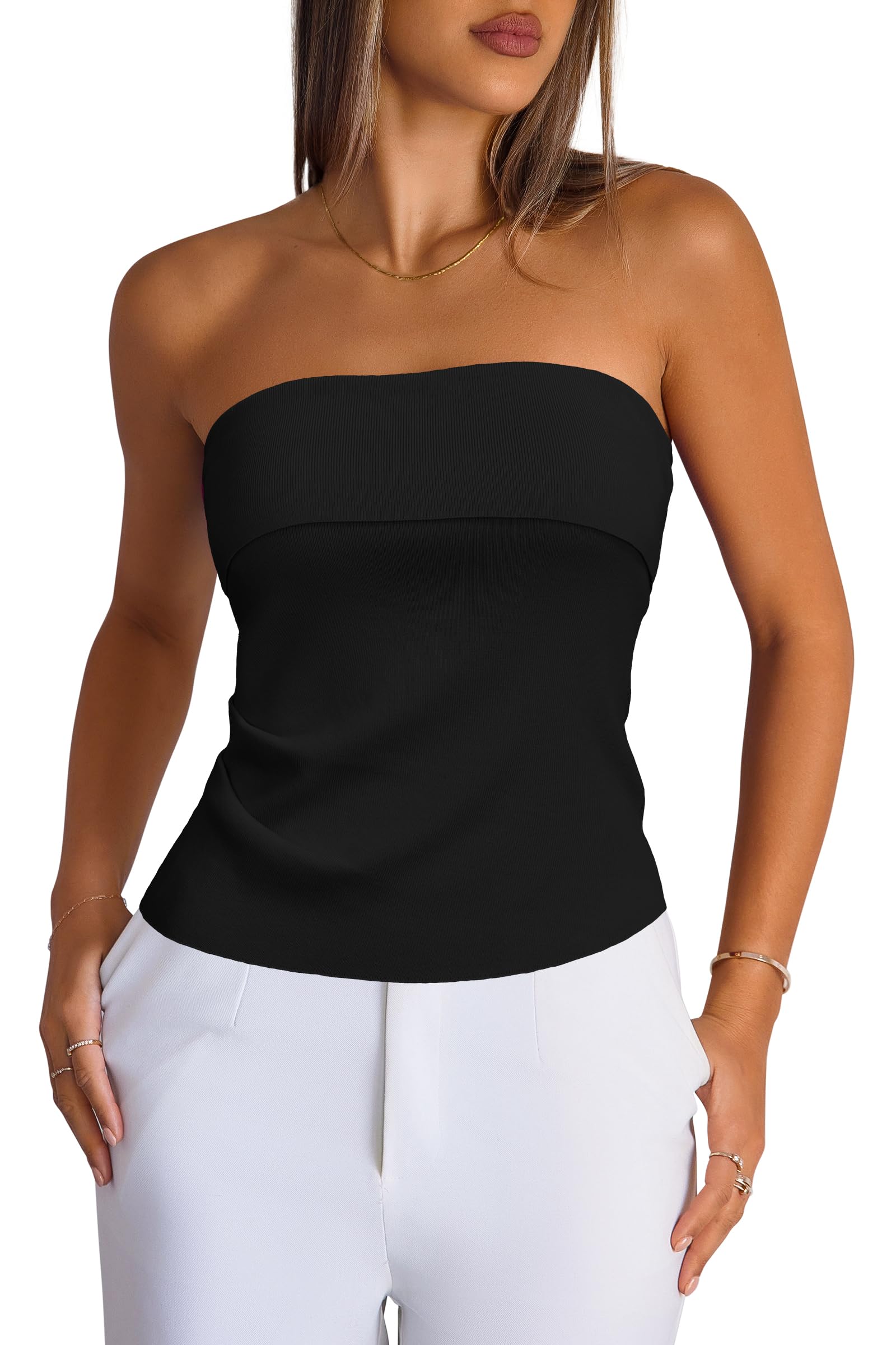 Arach&Cloz Women’s Silk Blend Non Slip Summer Going Out Tube Tops 2025