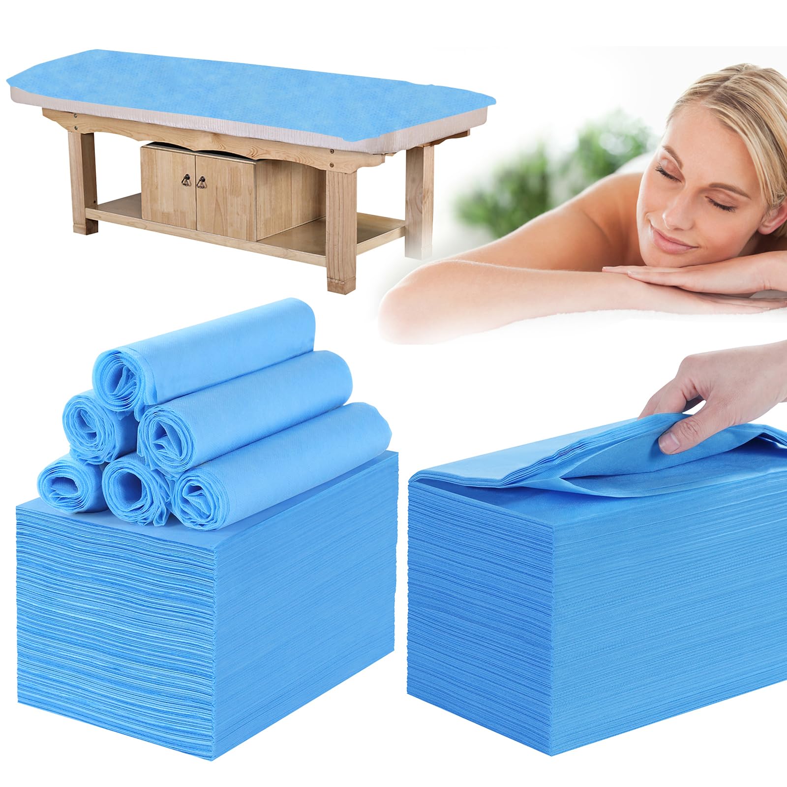 Disposable Bed Sheets for Massage Table 200 Pcs 31 x 71 Waterproof Massage Table Sheets Soft Non Woven