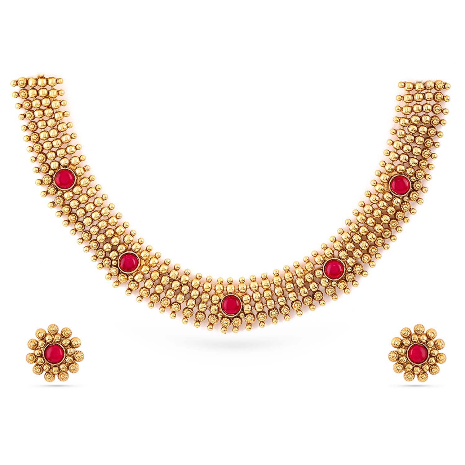 rubans 22Kt Gold-Plated Stone Studded Jewellery Set-picture-23