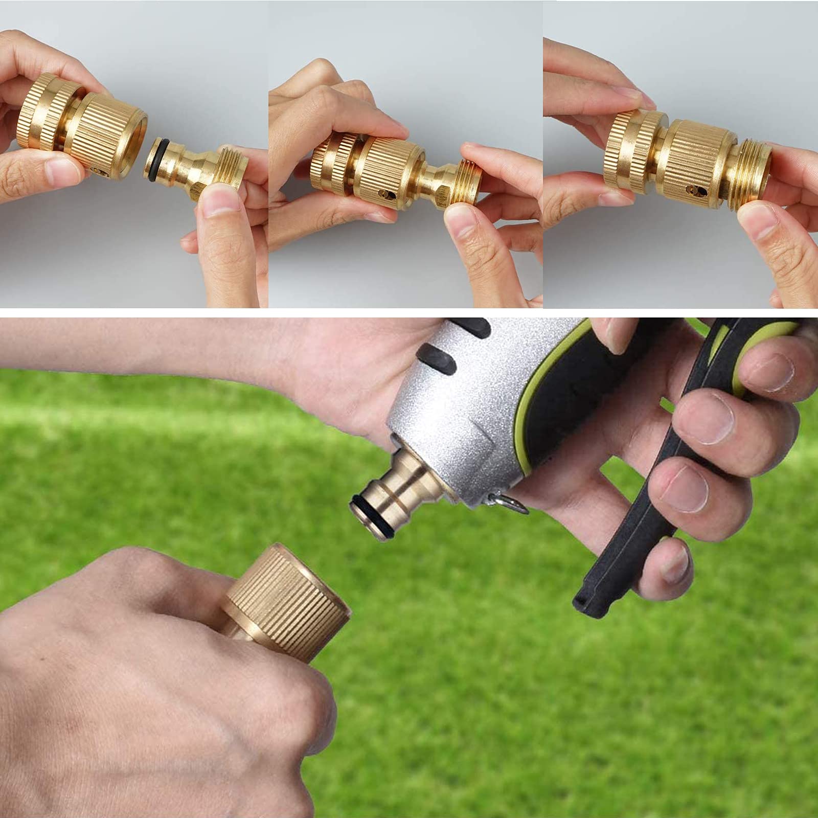 Hydrogarden Connettore rapido per Tubo Flessibile da 4 Pezzi Connettore