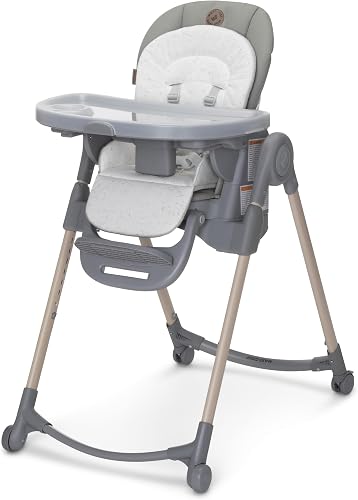 Maxi-Cosi Minla 6-in-1 High Chair for Babies & Toddlers, Portable Foldable Highchair, EcoCare Fabric, 9 Heights, 5 Reclines, 4 Tray Positions, Classic Green