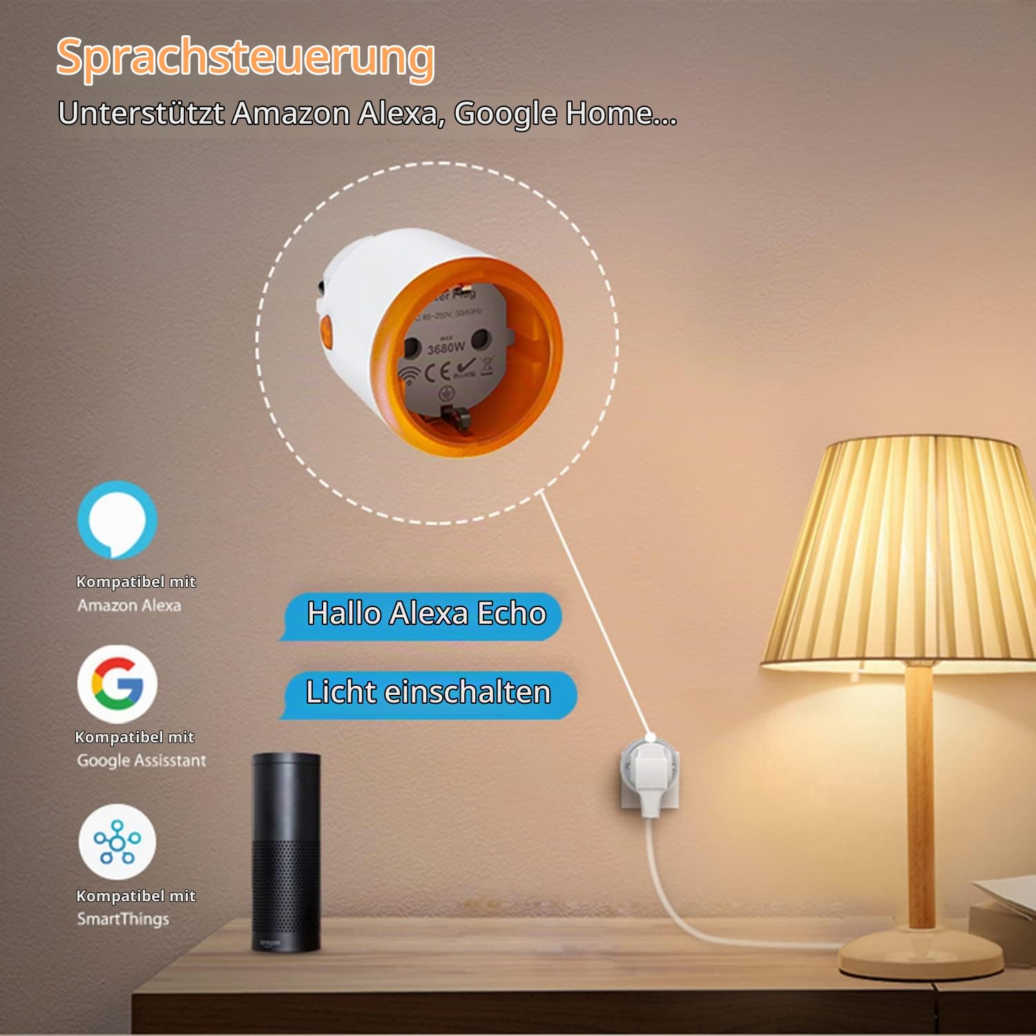 Smart Power Plugs:Zigbee Smart Plug mit Mess und Timerfunktion,Tuya App Steuerung,Push Benachrichtigung,Zigbee Hub erforderlich,16A Zigbee Stecker,kompatibel mit Alexa Google Home (4-pack)