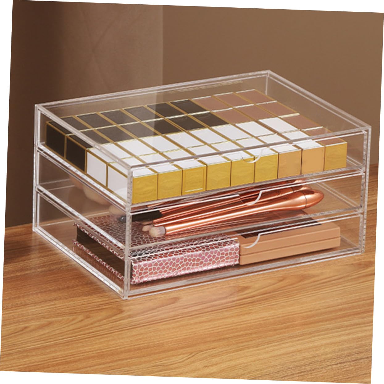Organizzatore per Scrivania Contenitore per Cosmetici Organizer per Trucco Scatola Portaoggetti Multistrato Adatto per Toeletta e Camera da Letto