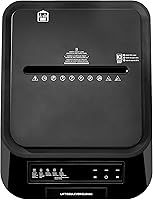 Vista 4 de Yaxa Basics - Trituradora de papel de corte cruzado con alimentación automática para 200 hojas y cesta extraíble, color negro