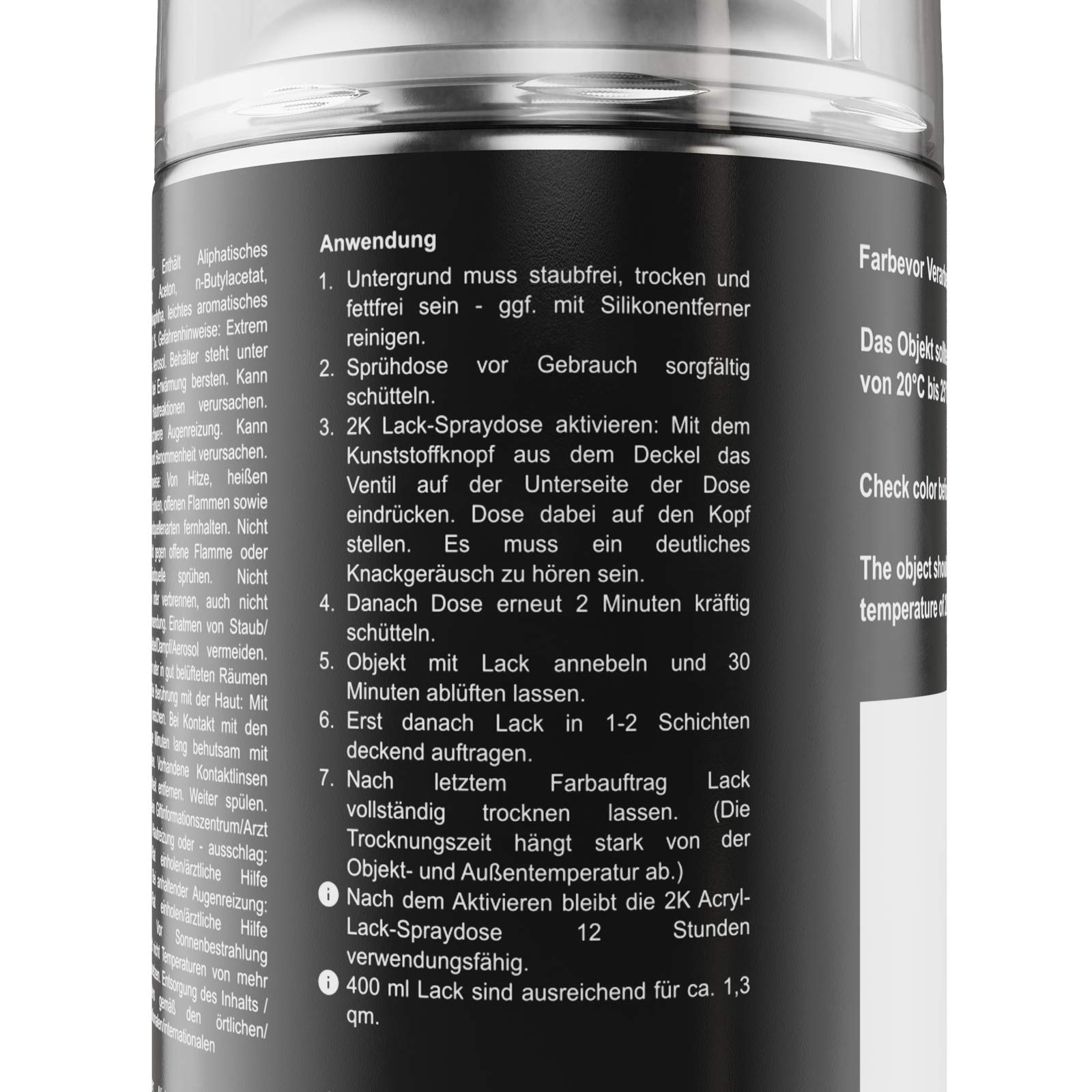 TRISTARcolor RAL 9005 Tiefschwarz opaco 2K acrilico bomboletta spray bomboletta a spruzzo vernice spray vernice a spruzzo 400 ml ad asciugatura rapida