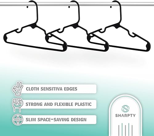 Vista 26 de Sharpty Perchas de plástico para niños, perchas para ropa de bebé, niños pequeños y niños, uso estándar diario, ideal para armario de niños y niñas