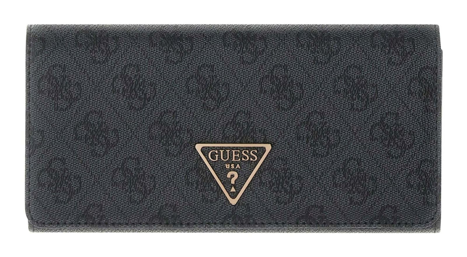 GUESS portafoglio Laurel II SLG Flap Organizer Coal Logo grigio scuro