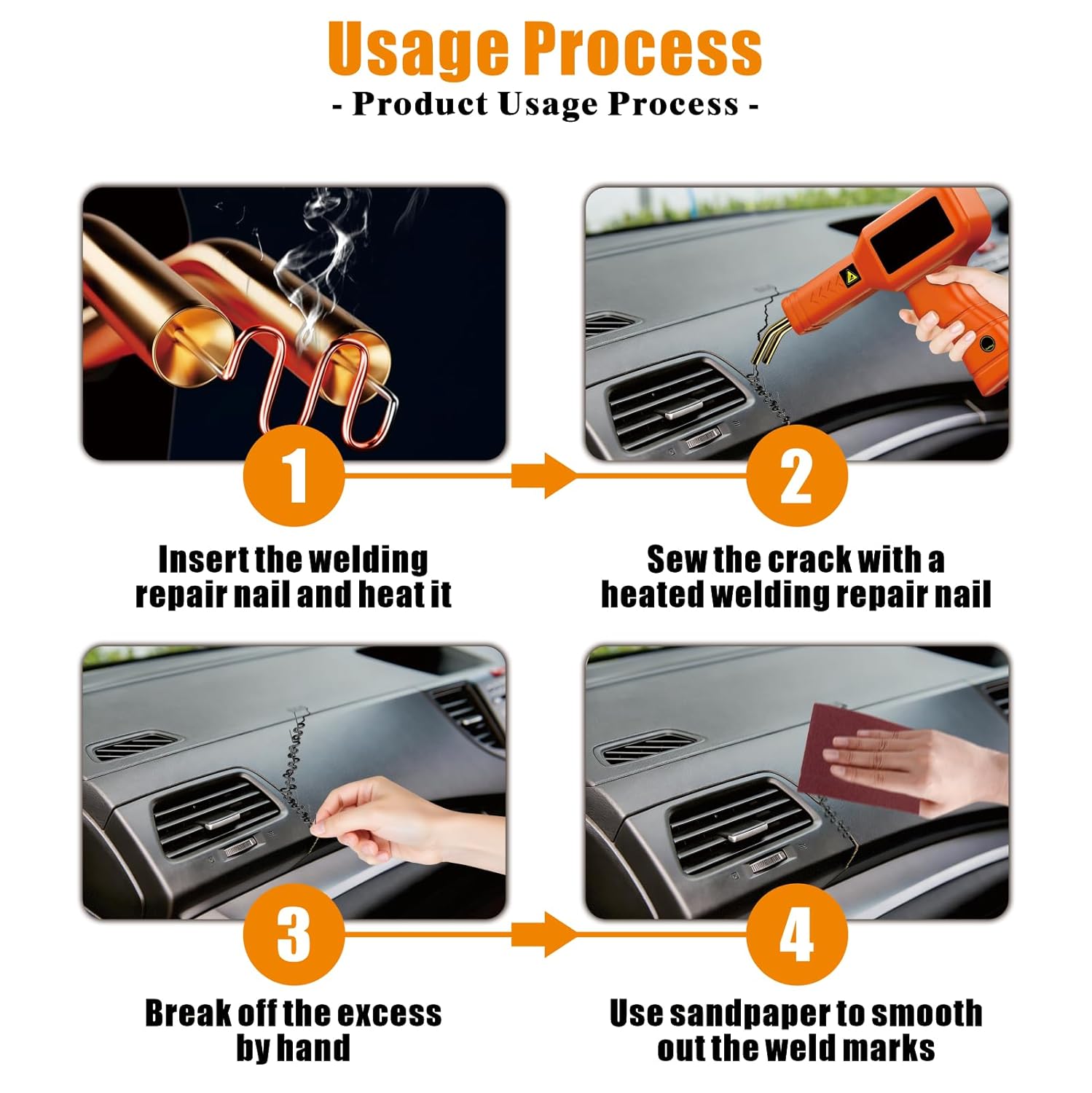 3000PCS Plastic Bumper Repair Kit - 6 Types Hot Stapler Staples 0.6丨0.8mm for Plastic Welding Projects