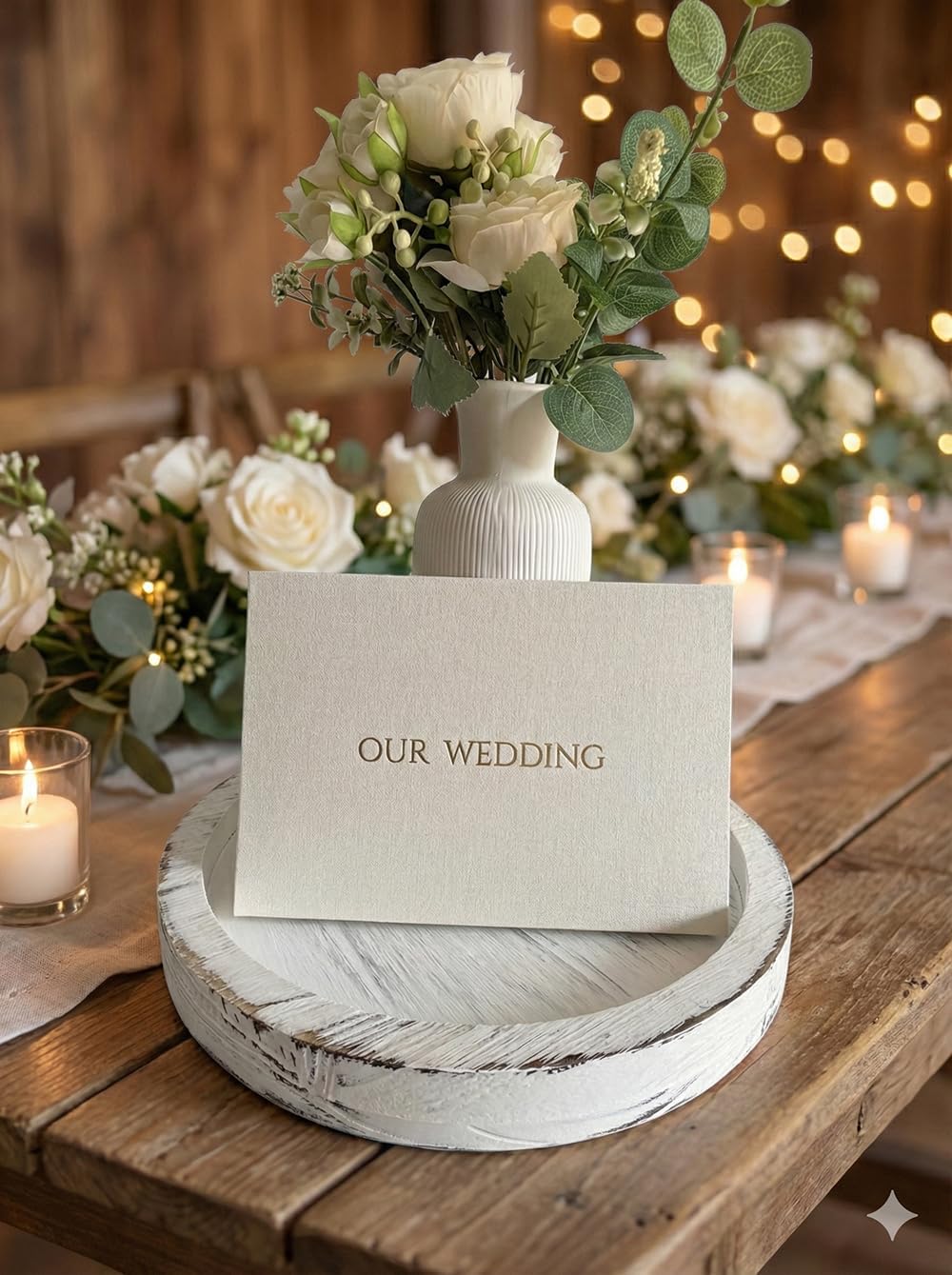 7" Wedding Video Book with Audio, 4GB Memory, Open-and-Play Hardcover Keepsake with Gift Box, Our Wedding | Natural Cream