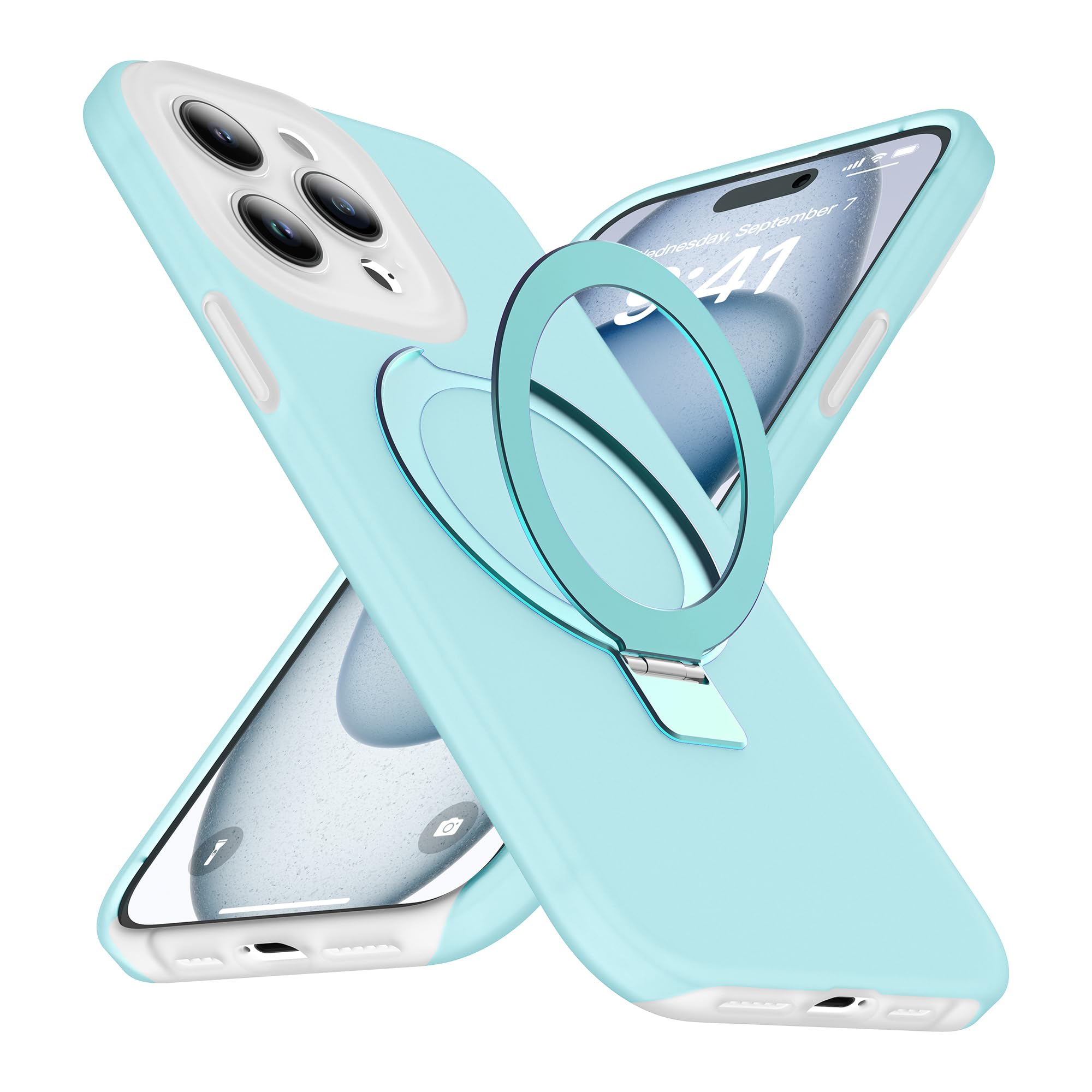 SKYLMW for iPhone 14 Pro Max Case with Magnetic Invisible Stand Compatible with MagSafe Military Drop Tested Shockproof Silicone iPhone 14 Pro Max Phone Cases for Women Men 6.7'' 2022, Blue