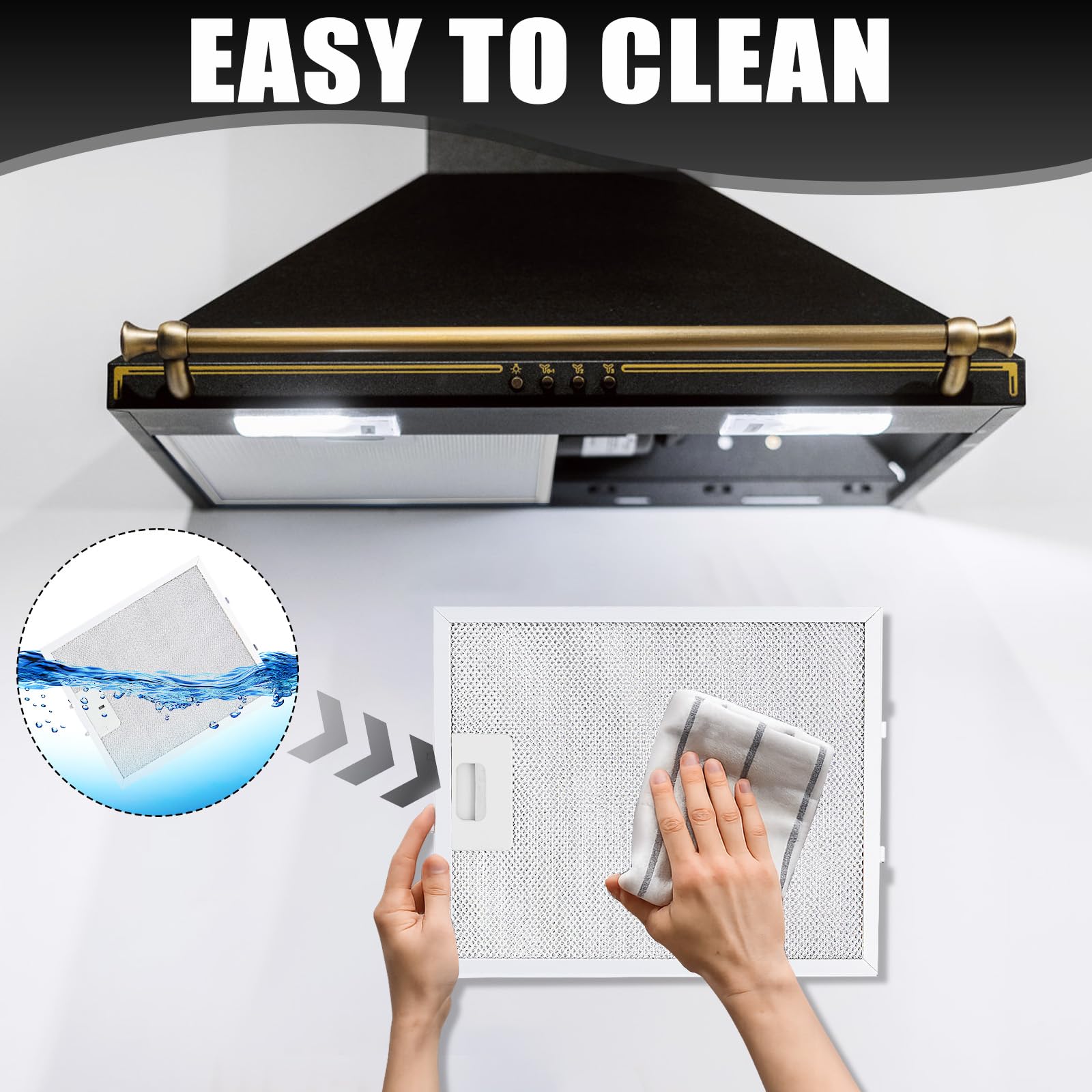 3 Piezas Filtro Campana Extractora 305mm x 267mm Compatible con Elica | Filtro de Grasa Compatible con Elica Campana Extractora de Cocina