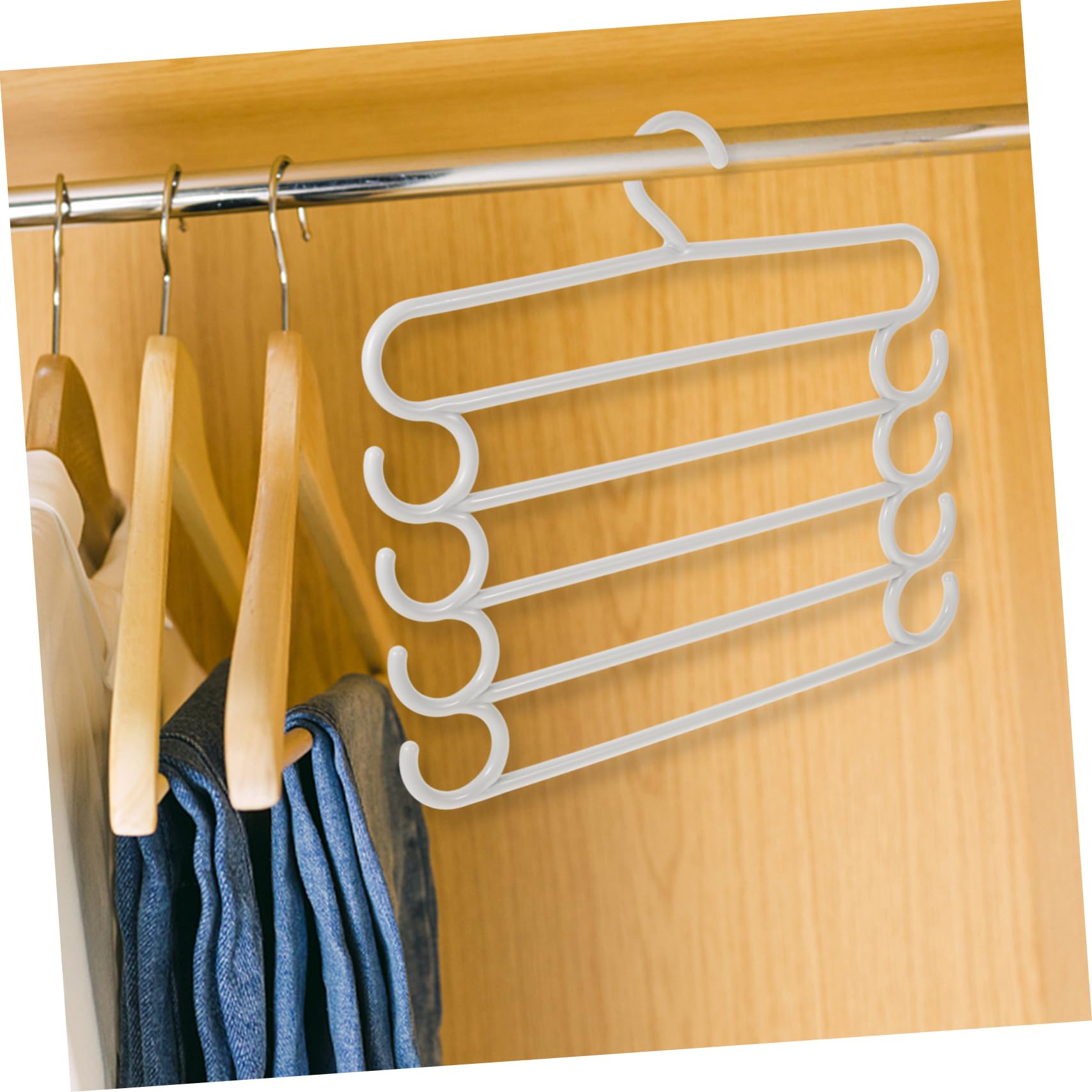 Alipis 5 Stück Multipurpose Teiliger Hosenbügel Organizer mit Mehrschichtigem Design Platzsparend Kratzfrei Hohe Tragkraft für Hosen Schals und Krawatten Vielseitiger Kleiderschrank