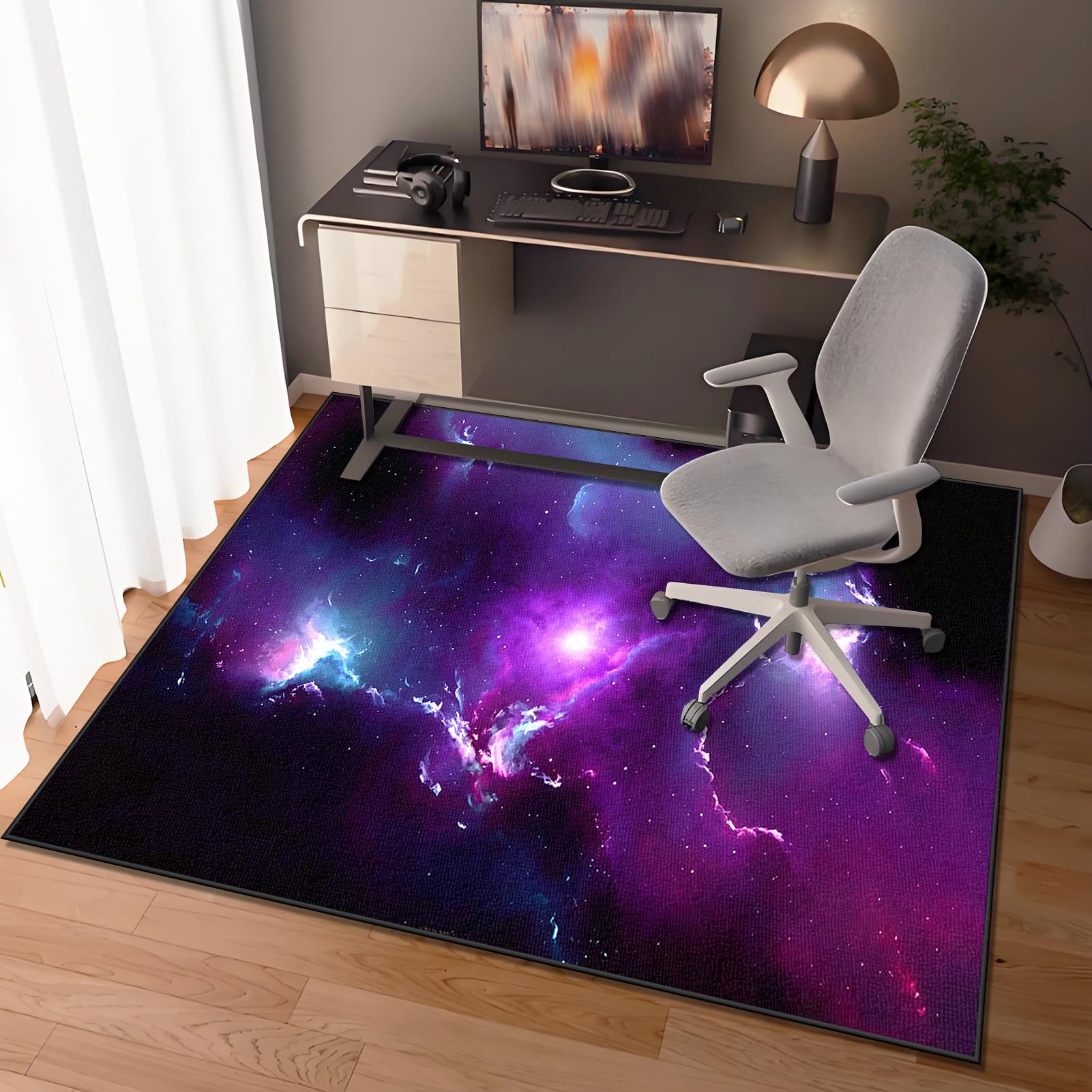 Tapis Chaise de Bureau Gaming Tapis de Protection de Sol pour sols durs Antidérapant Tapis de Sol Gamer Tapis Salon Chambre pour Chaise de Bureau stratifiée, Parquet Bureau 120 x 140 cm