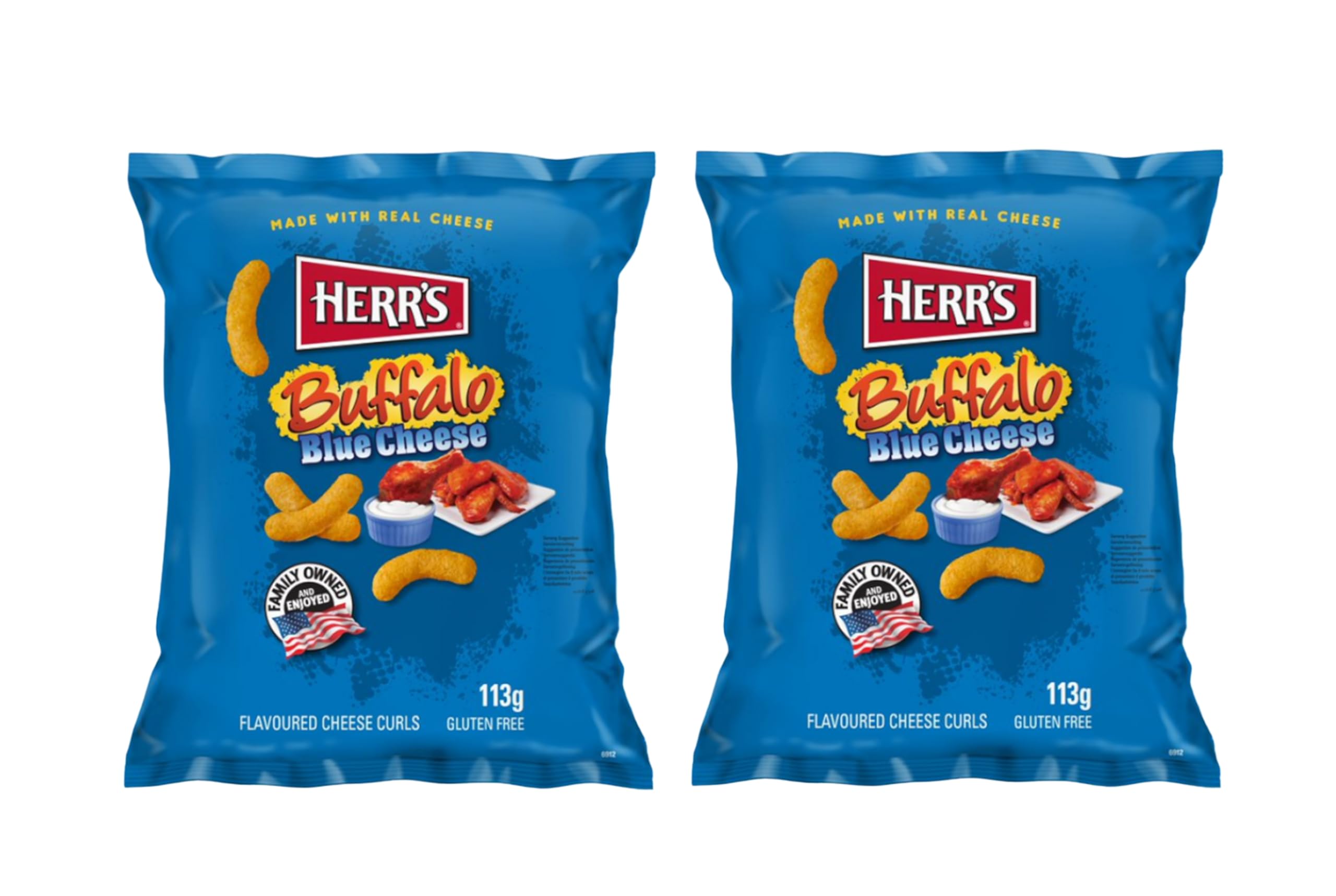 Herrs Buffalo Blue Cheese Flavoured Cheese Curls 113G (Pack of 2)