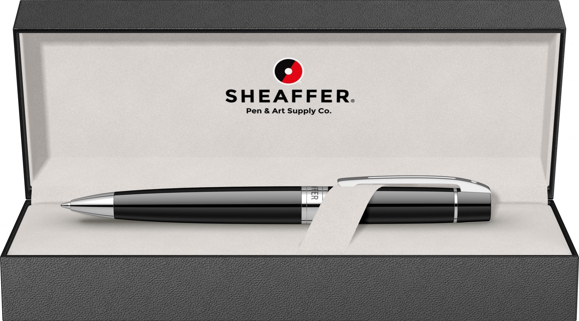 Sheaffer 300 Glossy Black Ballpoint Pen with Chrome-Plated Trim