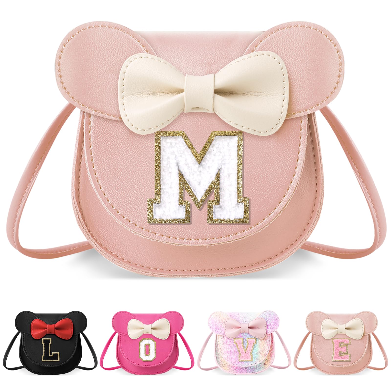Little Girl Toddler Purse - Cute Mouse Ear Bow Crossbody Bag for 2-8 Year Olds - Birthday Gift