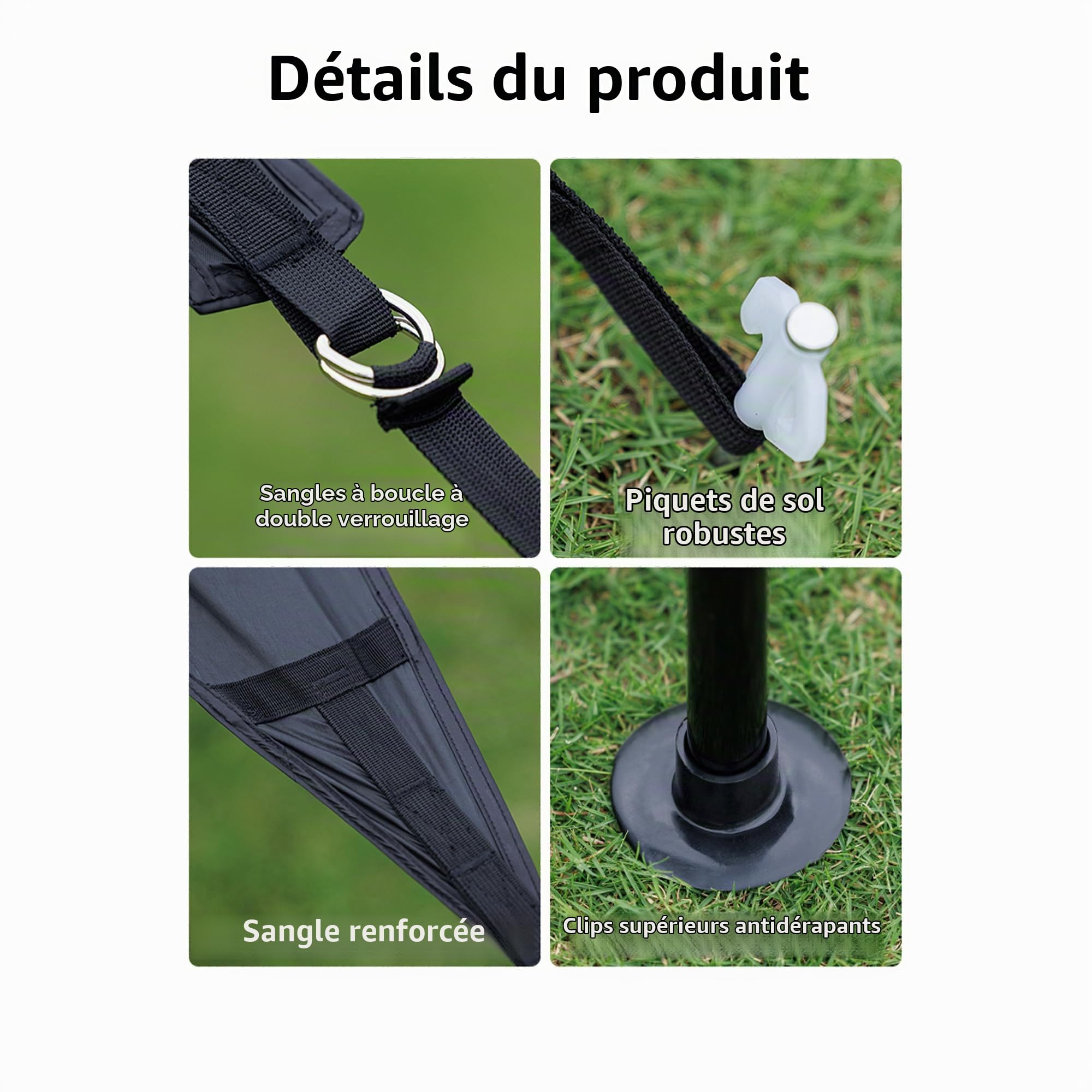 Blackdog 26/60 m² Tente de Camping, Tarp Voile d'Ombrage, Installation Rapide en 2 Étapes, Protection Solaire 360° Journée Complète, Résistance au Vent 6, Imperméabilité PU3000mm, pour Camping