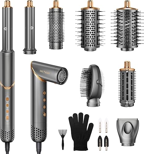 8 en 1, rizador de pelo y cepillo de secador de aire, 110,000 rpm, secador de pelo plegable iónico negativo de alta velocidad, secado rápido,