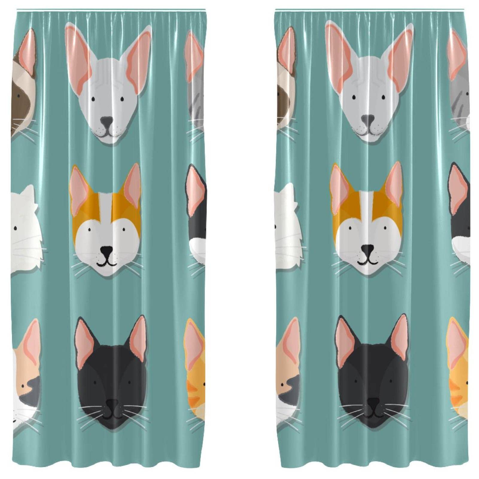 Cortinas decorativas de gatos para dar vida al salón, pack de 2 paneles de 55x84"