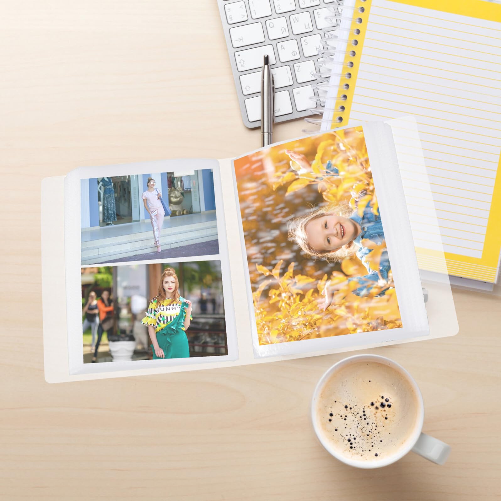 Álbum de Fotos de 2 Piezas Fundas de Pp Mate para 100 Fotos de 6 Pulgadas, Adecuado para Estudiantes y Eventos como Bodas