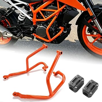 Motorcycle Engine Guard Bumper Crash Bar Protector For K&T&M Duke 200 2020-2024 Duke 250 Duke 390 2017-2023 Accessory DUKE390 Fall Protection Frame Bar Orange