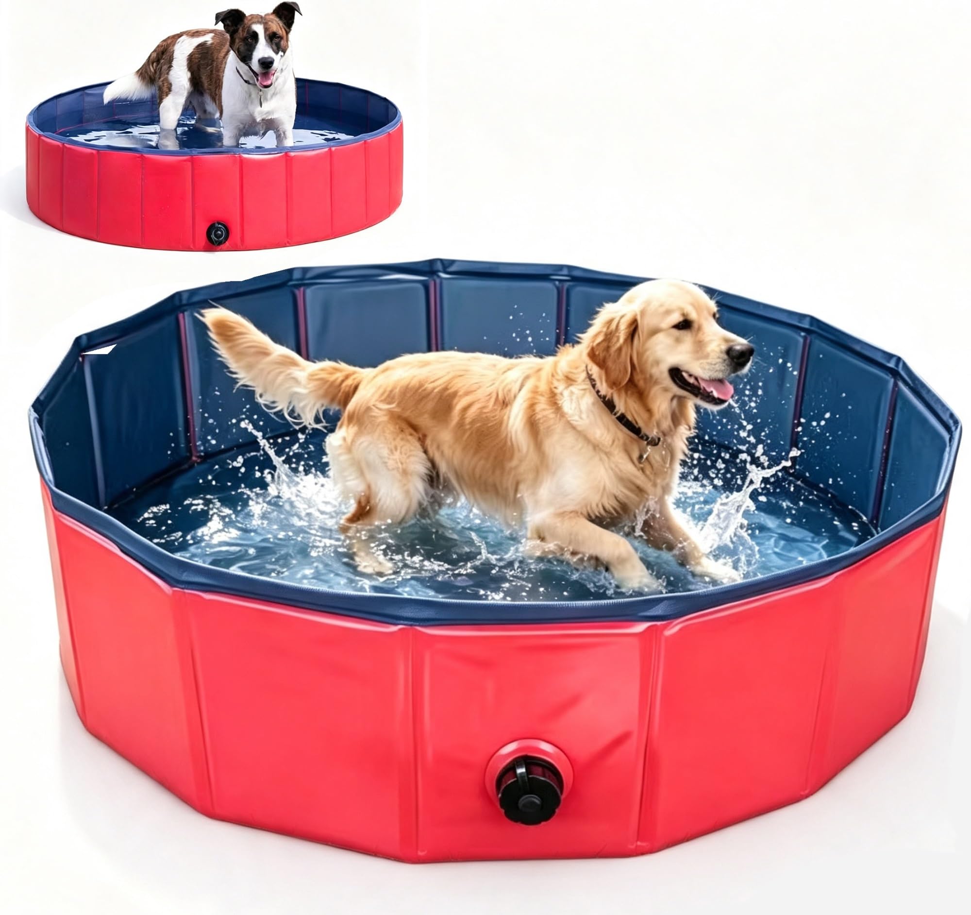 Foldable Dog Swimming Pool, Portable PVC Pet Swimming Bath Tub,