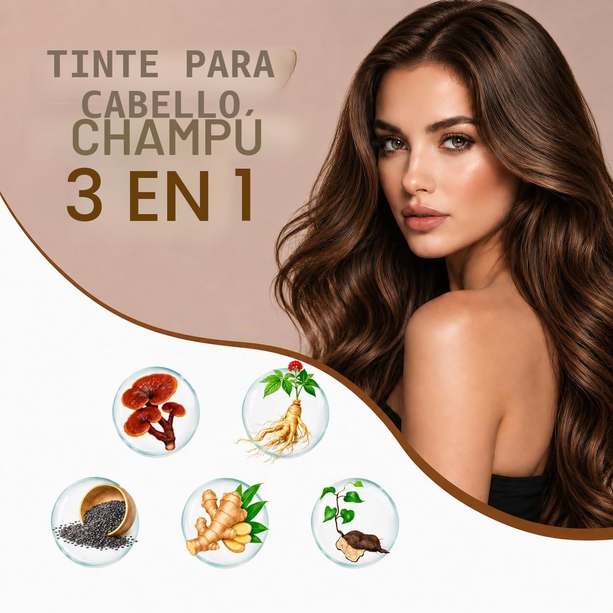 Champú Color Castaño Oscuro 500ml Tinte para Cabello Negro
