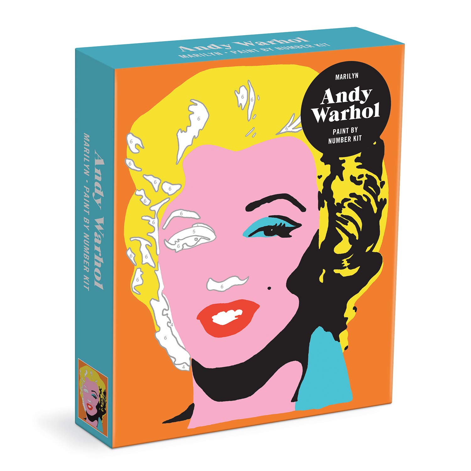 Galison Andy Warhol Marilyn Paint by Number Kit from Includes 1 Canvas (8.25" x 10.25" x 1.75") and All Needed Supplies - DIY Art Kit with Stunning Design, Makes a Great Gift