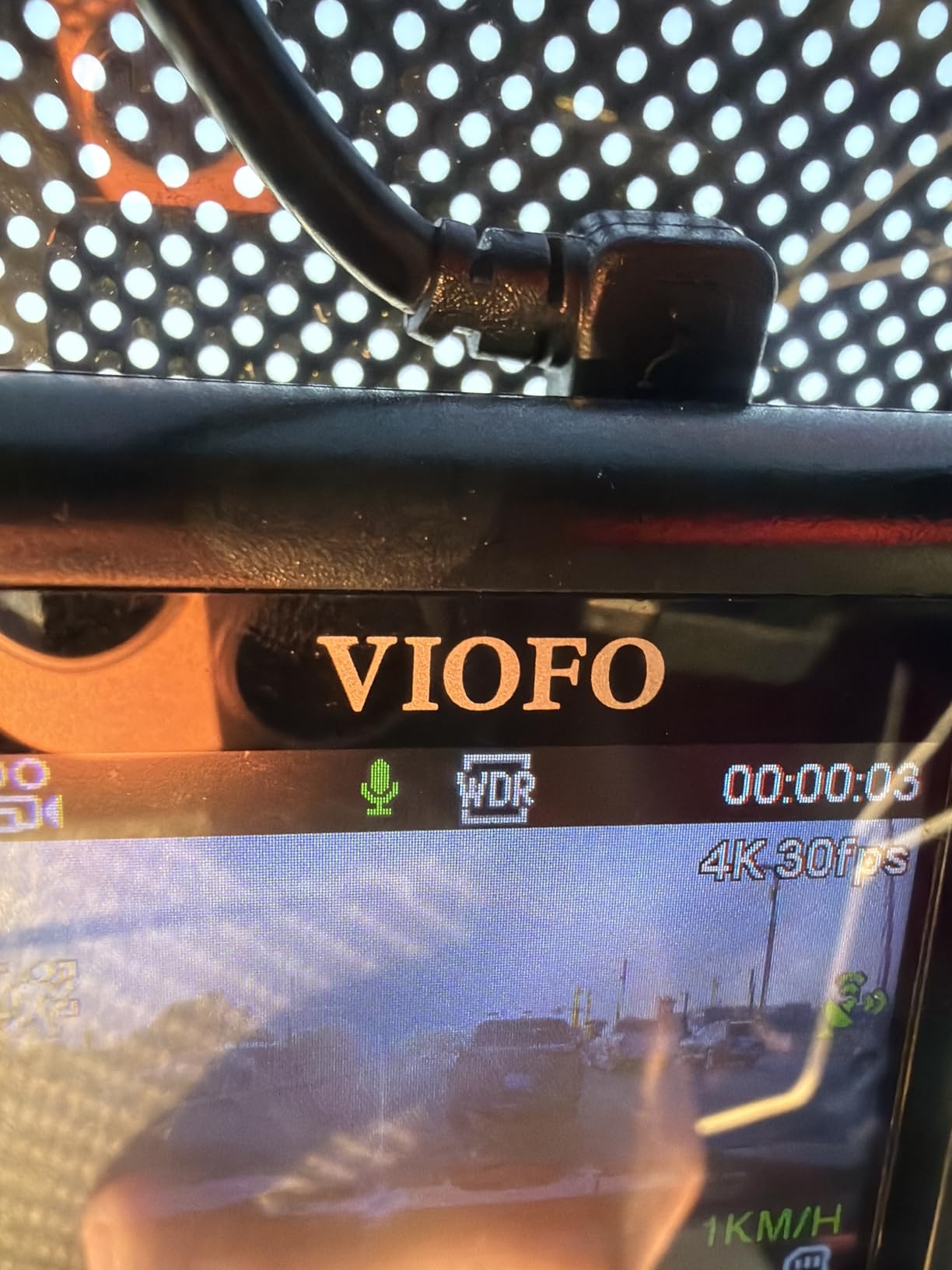 Viofo A129 Pro Duo rear camera mounted on rear windshield