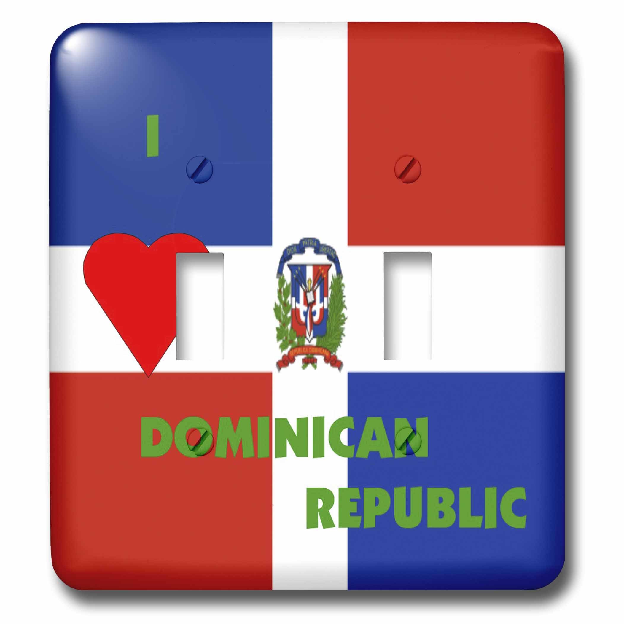 Interrupteur double I Love Dominican Republic 3dRose lsp_55209_2 pour décoration murale