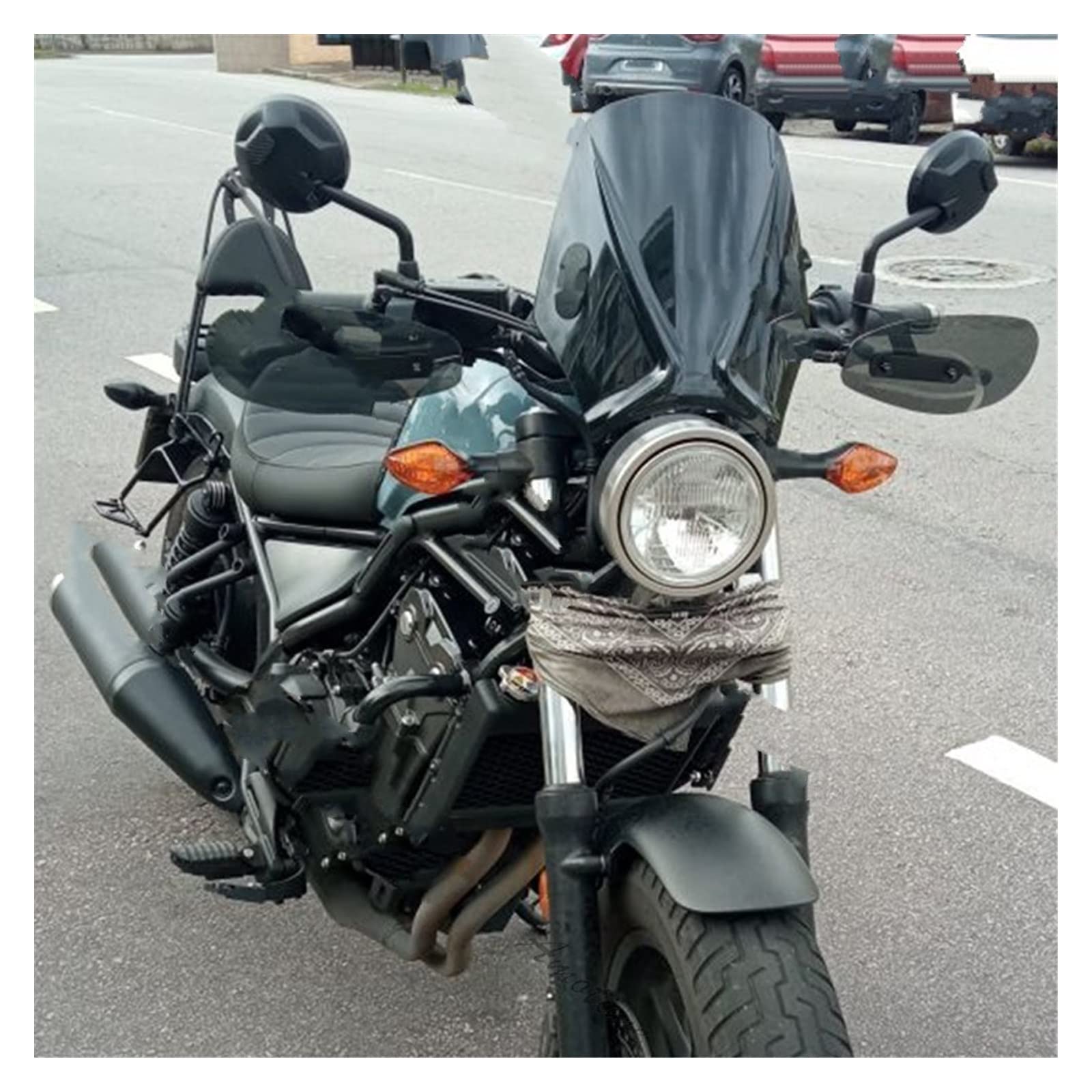 JOROBURO Motorrad-Windschutzscheibe – Verstellbar Für 22–25 Mm Lenker, ABS, Rauchige Farbe, Blend-Schutz