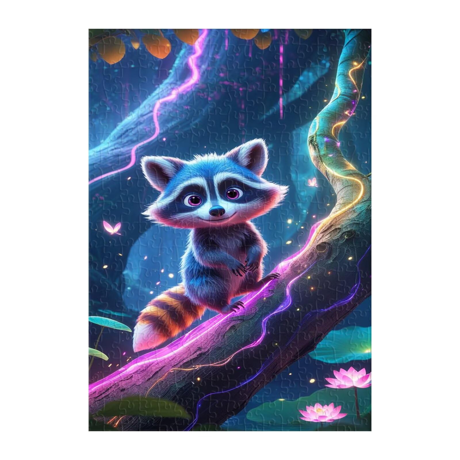 Puzzle 2000 elementów, łamigłówki szop zwierzęcy lotos, puzzle niemożliwe logiczne wyzwanie trudne puzzle 2000 sztuk dla dorosłych