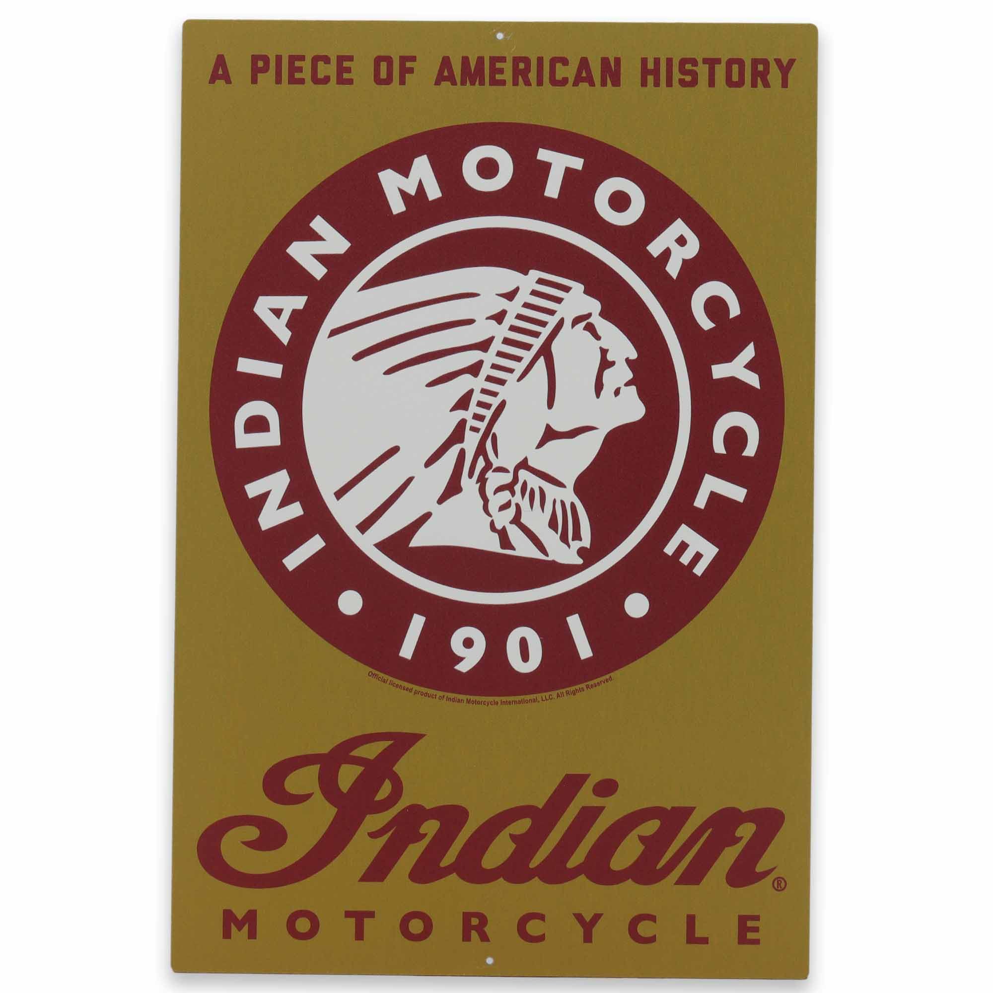 Indian Motorcycle Company Metallic Metal Sign - Retro Indian Motorcycle Sign for Garage or Man Cave