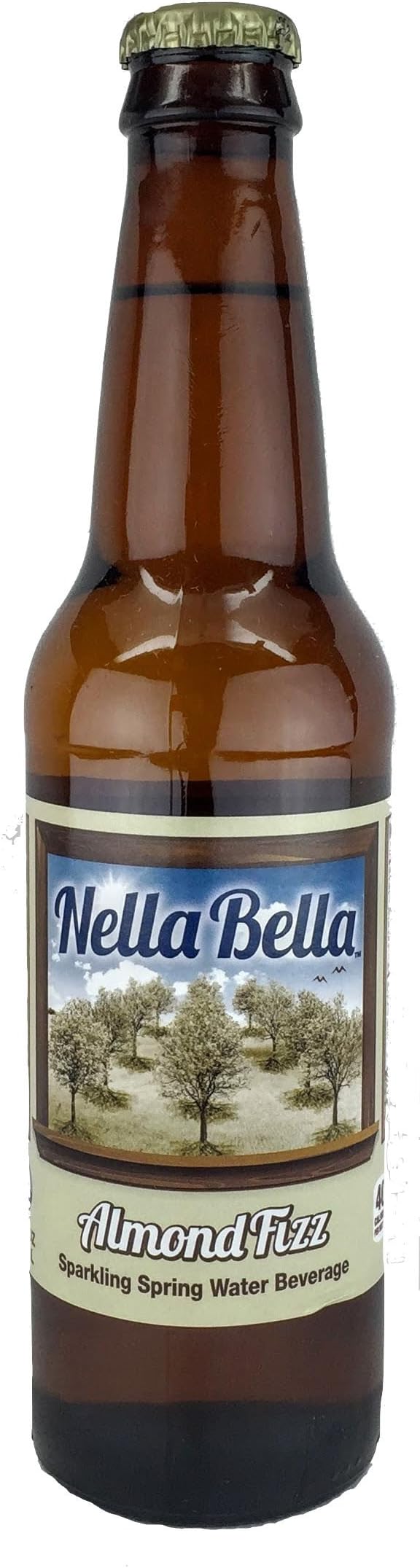 Nella Bella Sparkling Water, Almond Fizz, 12 oz Glass Bottle, 12 Piece