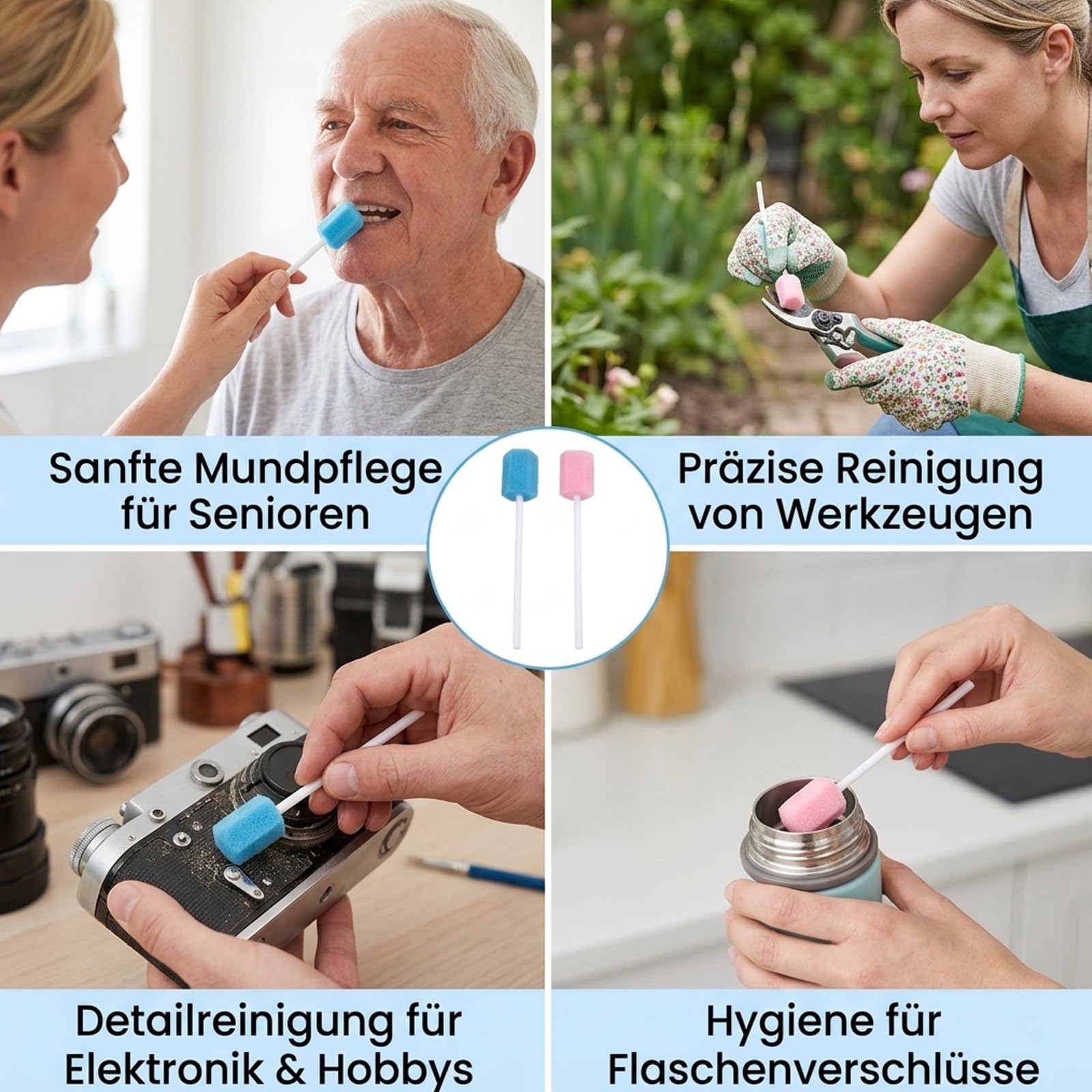 100 Stück Mundpflegestäbchen, Mundstäbchen, Für tägliche Mundhygiene, Sanfte Reinigung für Zähne und Haustiere