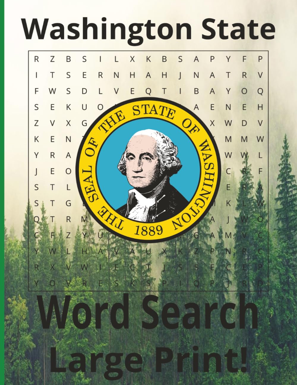 Washington State Word Search: Relax with a Washington State Themed Word search puzzle book! Large Text for Easy Reading 50+ puzzles, 110 pages | 8.5"X11"