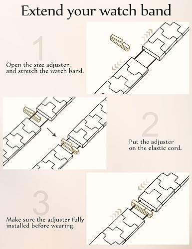 Miniatura 3 de JR.DM Correa de reloj elástica de resina para mujer, compatible con Apple Watch Band de 1.496 pulgadas, 1.575 pulgadas, 1.614 pulgadas, pulsera de