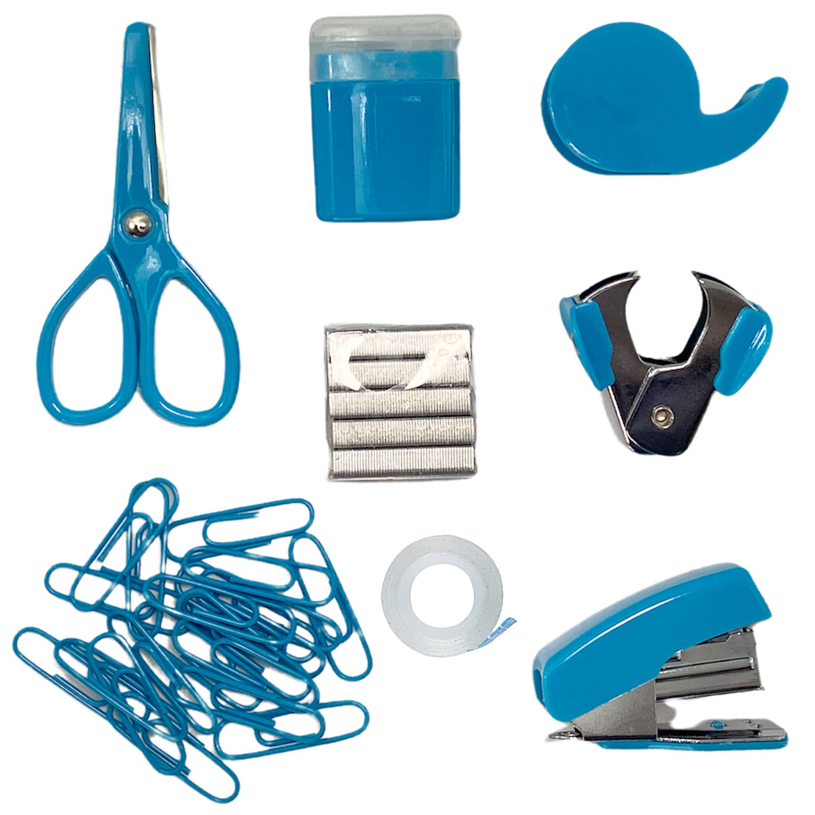 Edenpack Mini Stationery Set with Storage Case School College University Supplies Office and Home Office Equipment (Blue)