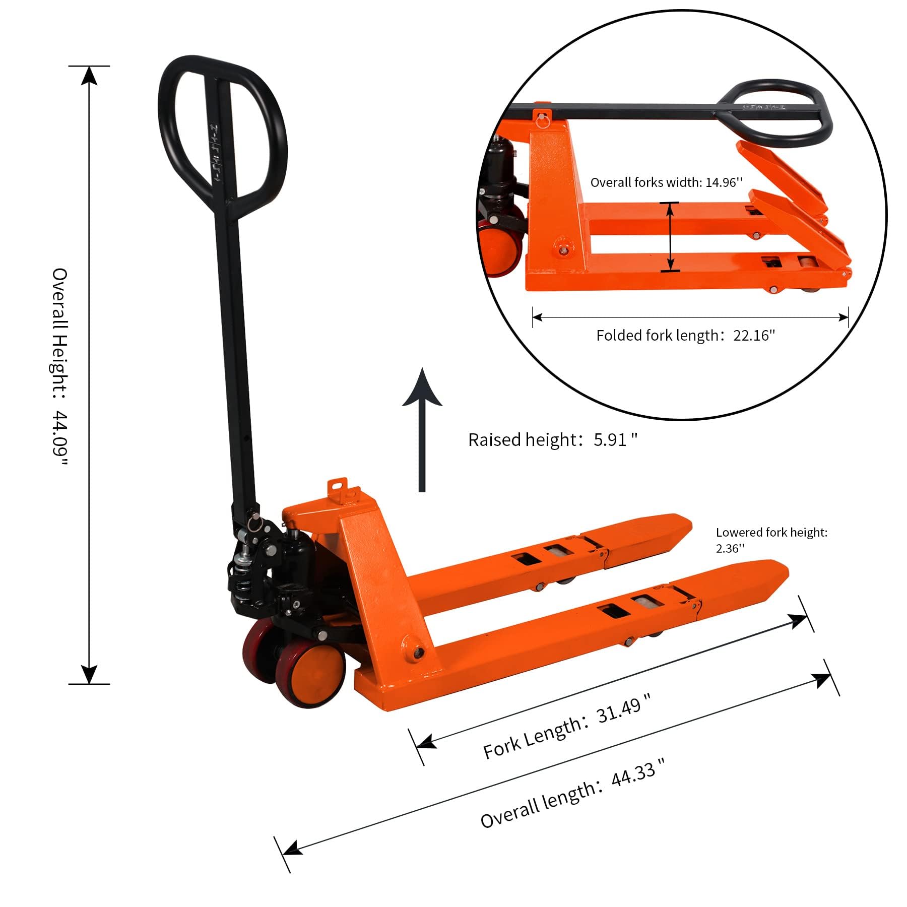 Tory Carrier Mini Pallet Jack Truck, 2200 lbs Capacity 31.5