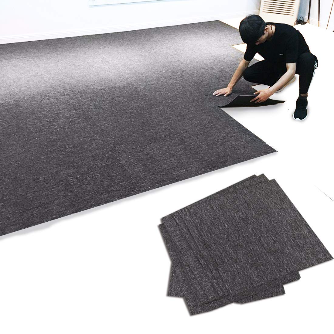 Buy MYOYAY Commercial Carpet Tiles, 20”x 20” Carpet Floor Tiles with