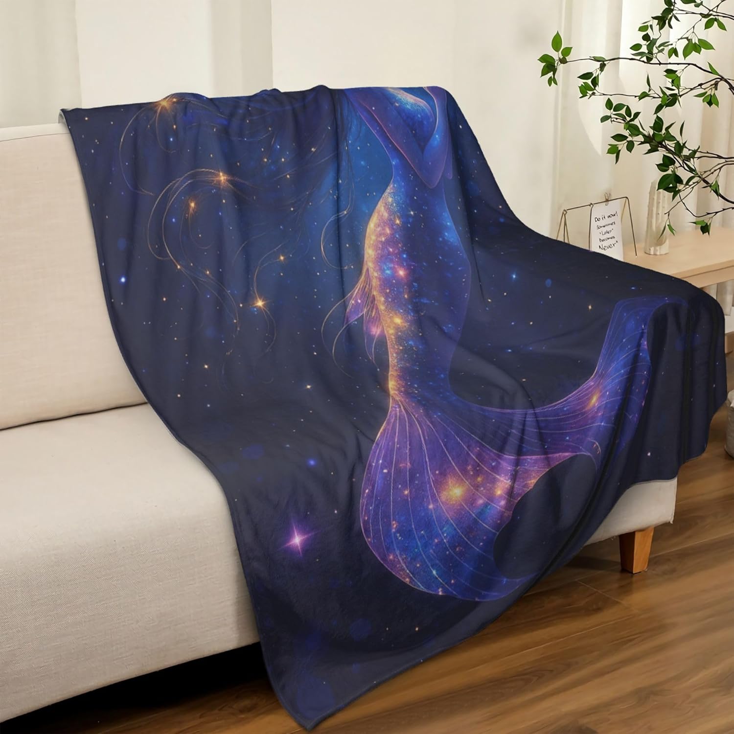 Mermaid Throw Blanket Soft Warm Cozy Mermaids Blankets Fuzzy Plush Fleece Mermaid Blanket Gifts for Couch Bed Sofa Home Decor 40''X50'' - Image 3