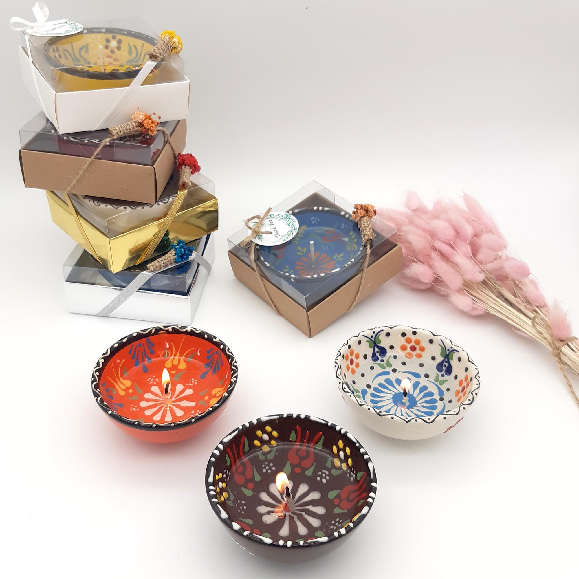 bomboniere matrimonio, candela in gel in ciotole di ceramica di battesimo, vetro anni ragazzo, comunione, cresima,piccolo regalo colore: bianco (4, 20-50-100-150 pezzi disponibili nella)