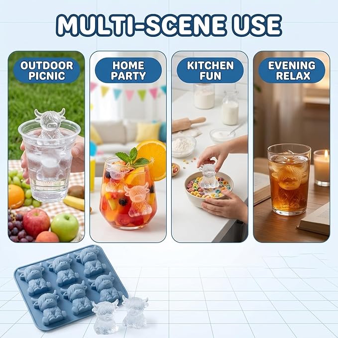 Molde para cubitos de hielo con diseño vaca montañesa miniatura 5